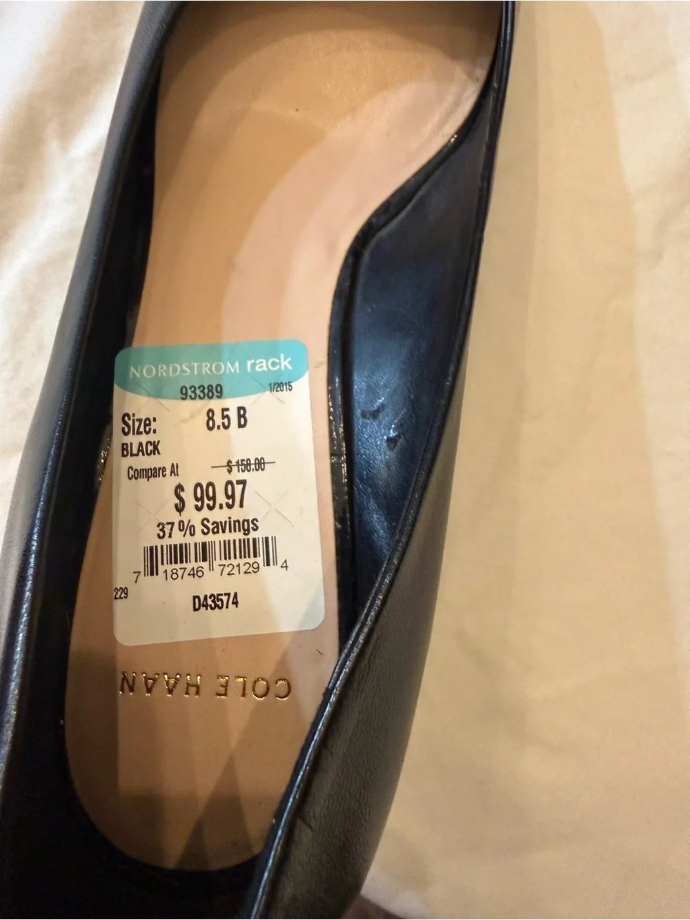 Cole Haan Black Peep-Toe Heels